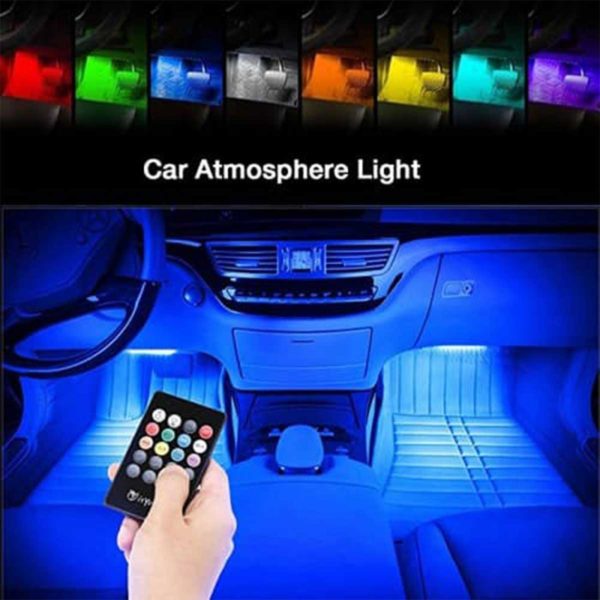 Σύστημα Εσωτερικού Φωτισμού Αυτοκινήτου RGB 12V Με Αισθητήρα Μουσικής